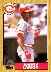 1987 topps barry larkin rookie card reds