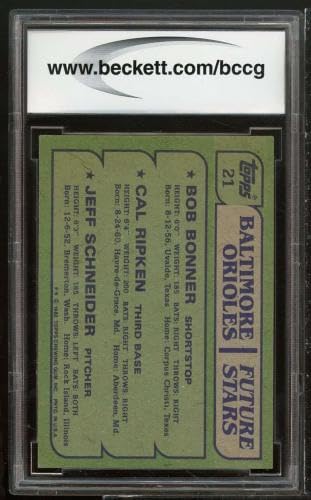 1982 Topps #21 Cal Ripken Rookie Card BGS BCCG 8 Excellent+ - Baseball Slabbed Rookie Cards