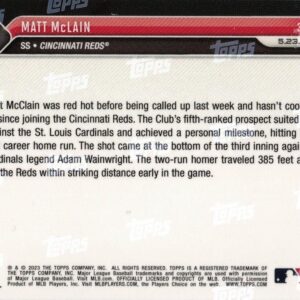 2023 Topps Now Baseball #333 Matt McLain Rookie Card Reds - 1st Career Home Run