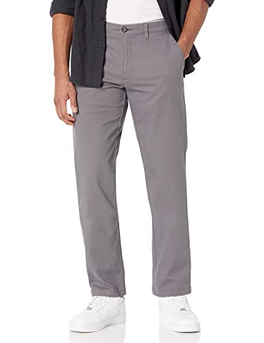 Amazon Essentials Men's Straight-Fit Casual Stretch Chino Pant, Dark Grey, 35W x 32L