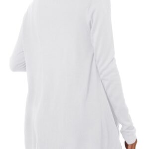 Urban CoCo Women's Long Sleeve Open Front Lightweight Cardigan Sweaters with Pockets (XL, White)