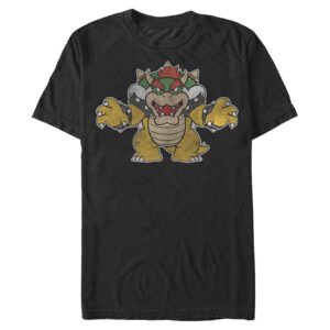 nintendo men's just bowser t-shirt, small, black