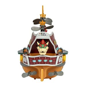 Super Mario Deluxe Bowser's Air Ship Playset with Mario Action Figure – Authentic in-Game Sounds & Spinning Propellers