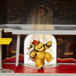 Super Mario Nintendo Deluxe Bowser's Castle Playset with 2.5" Exclusive Articulated Bowser Action Figure, Interactive Play Set with Authentic in-Game Sounds