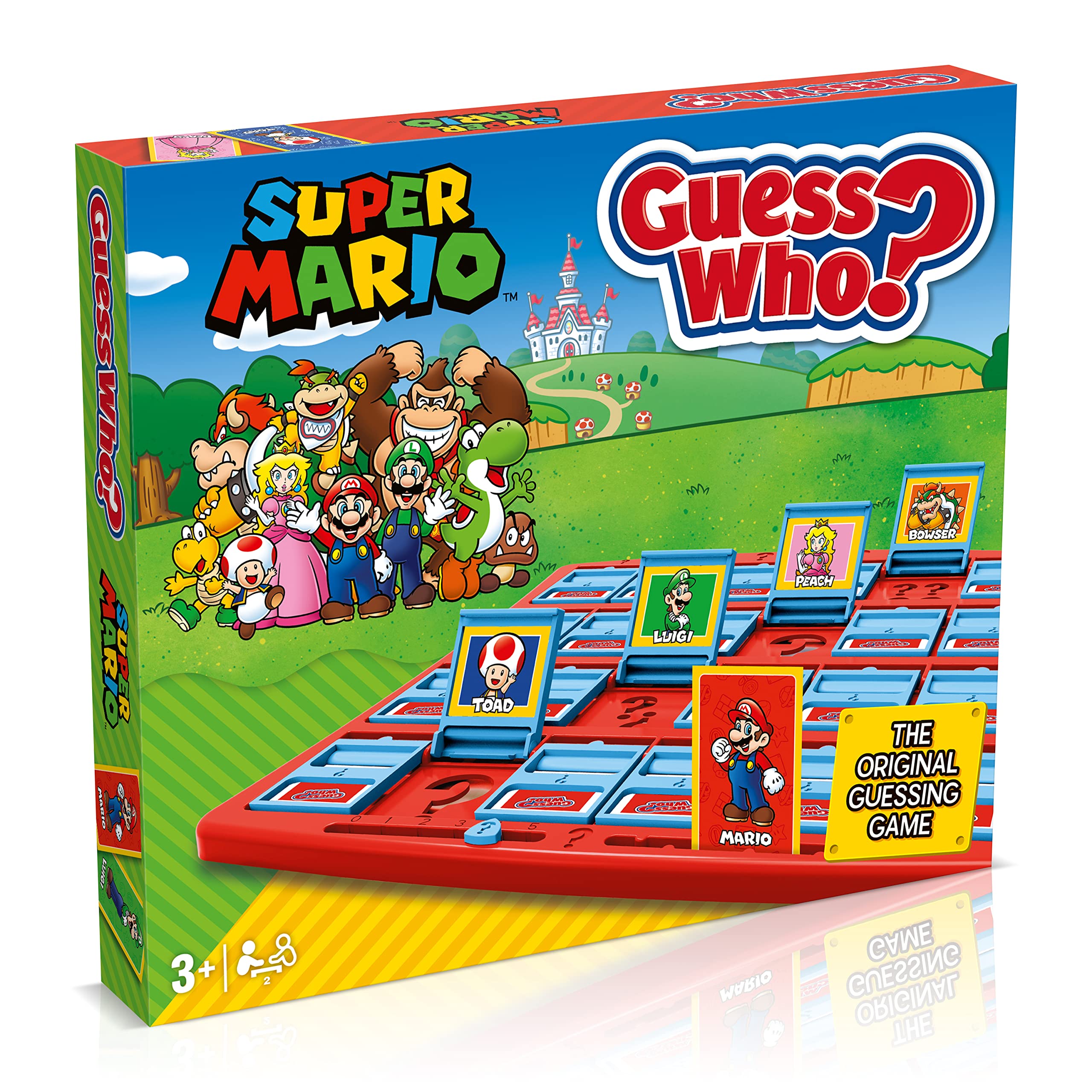 Winning Moves Super Mario Guess Who? Board Game, Play with Classic Nintendo Characters Including Mario, Luigi, Peach, Bowser, and Donkey Kong, Ages 6 and up, WM03076-EN1-6,Blue,Red