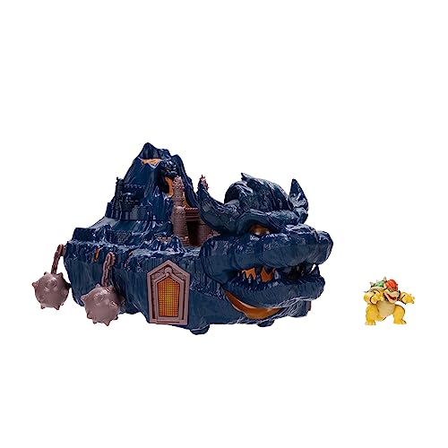 The Super Mario Bowser Island Castle Playset with 2.5” Bowser Action Figure & Interactive Pieces