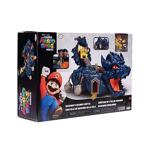 The Super Mario Bowser Island Castle Playset with 2.5” Bowser Action Figure & Interactive Pieces