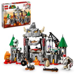 lego super mario dry bowser castle battle expansion set, buildable game with 5 super mario figures, collectible playset to combine with a starter course, super mario gift set for kids ages 8-10, 71423