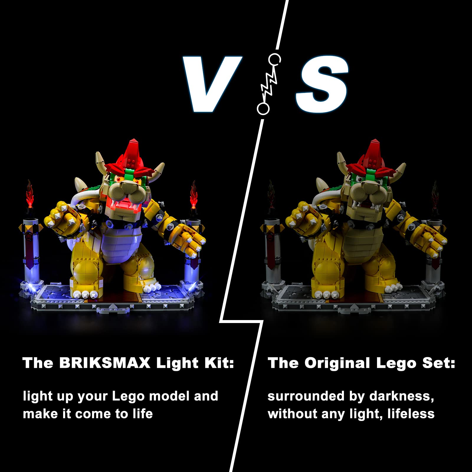 BRIKSMAX Led Lighting Kit for LEGO-71411 The Mighty Bowser - Compatible with Lego Super Mario Building Blocks Model- Not Include Lego Set