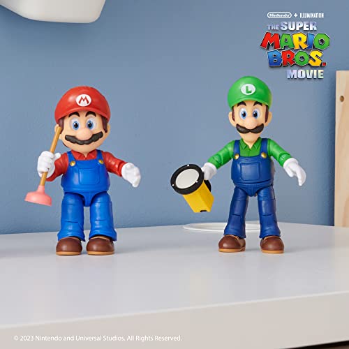 THE SUPER MARIO BROS. MOVIE - 5 Inch Action Figures Series 1 – Mario Figure with Plunger Accessory