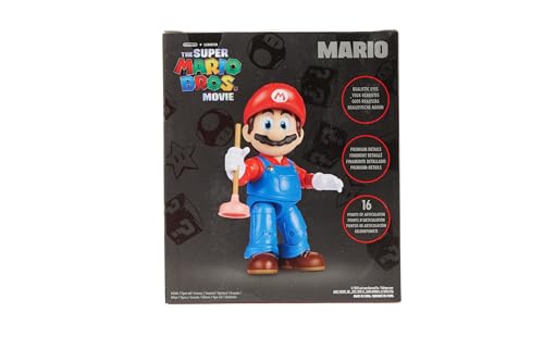 THE SUPER MARIO BROS. MOVIE - 5 Inch Action Figures Series 1 – Mario Figure with Plunger Accessory