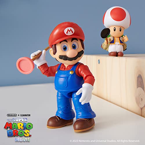 THE SUPER MARIO BROS. MOVIE - 5 Inch Action Figures Series 1 – Mario Figure with Plunger Accessory