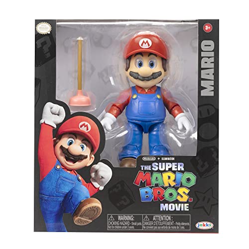 THE SUPER MARIO BROS. MOVIE - 5 Inch Action Figures Series 1 – Mario Figure with Plunger Accessory