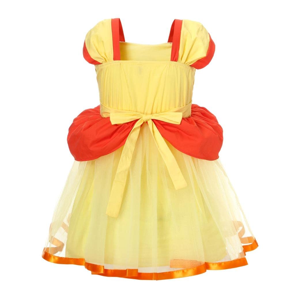 Dressy Daisy Super Brothers Princess Costume Tulle Dress for Baby Girls Halloween Birthday Party Fancy Outfits Size 3-6 Months, Yellow