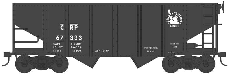 Bowser HO Scale 55-Ton Fishbelly Hopper Central Railroad of Pennsylvania #67392