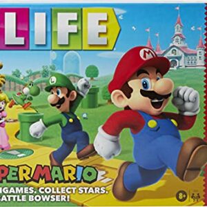 Hasbro Gaming The Game of Life: Super Mario Edition Board Game for Kids Ages 8 and Up, Play Minigames, Collect Stars, Battle Bowser