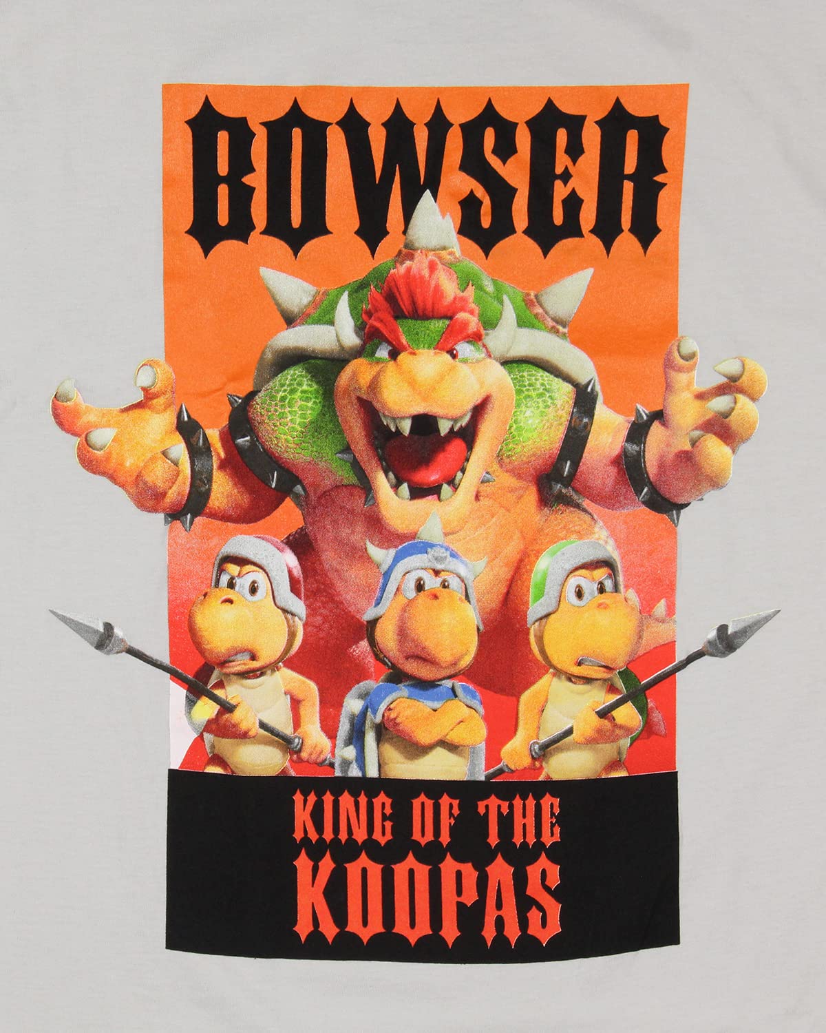 Super Mario Bros Movie Shirt Men's Bowser King Of The Koopas Adult T-Shirt (X-Large, Grey)