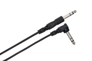 hosa css-115r 1/4 in trs to right-angle 1/4 in trs balanced interconnect cable, 15 feet
