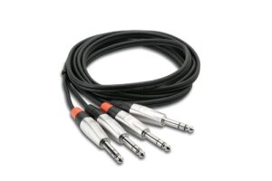 hosa hss-005x2 5ft dual rean 1/4 inch trs to same pro stereo interconnect cable