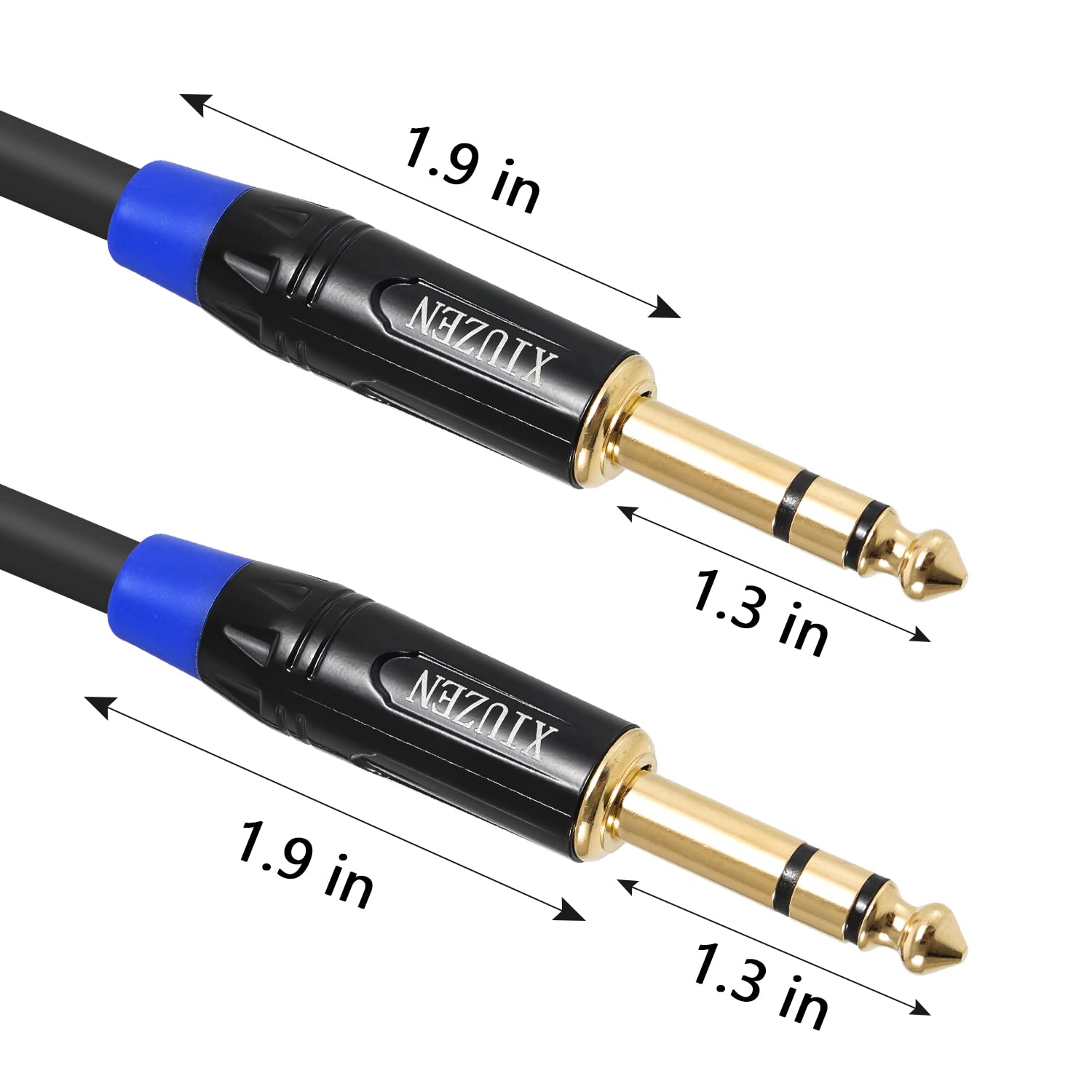 XIUZEN 1/4 inch TRS Stereo Cable, Balanced Quarter-inch(6.35mm) TRS to 1/4" 6.35mm TRS Male to Male Jack Bidirectional Audio Path Cable -3 Feet