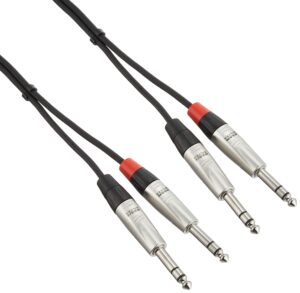 hosa hss-020x2 20ft dual rean 1/4 inch trs to same pro stereo interconnect cable