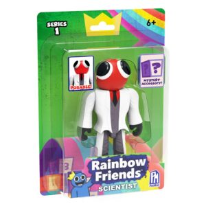 rainbow friends – scientist action figure (5" tall posable figure, series 1), orange