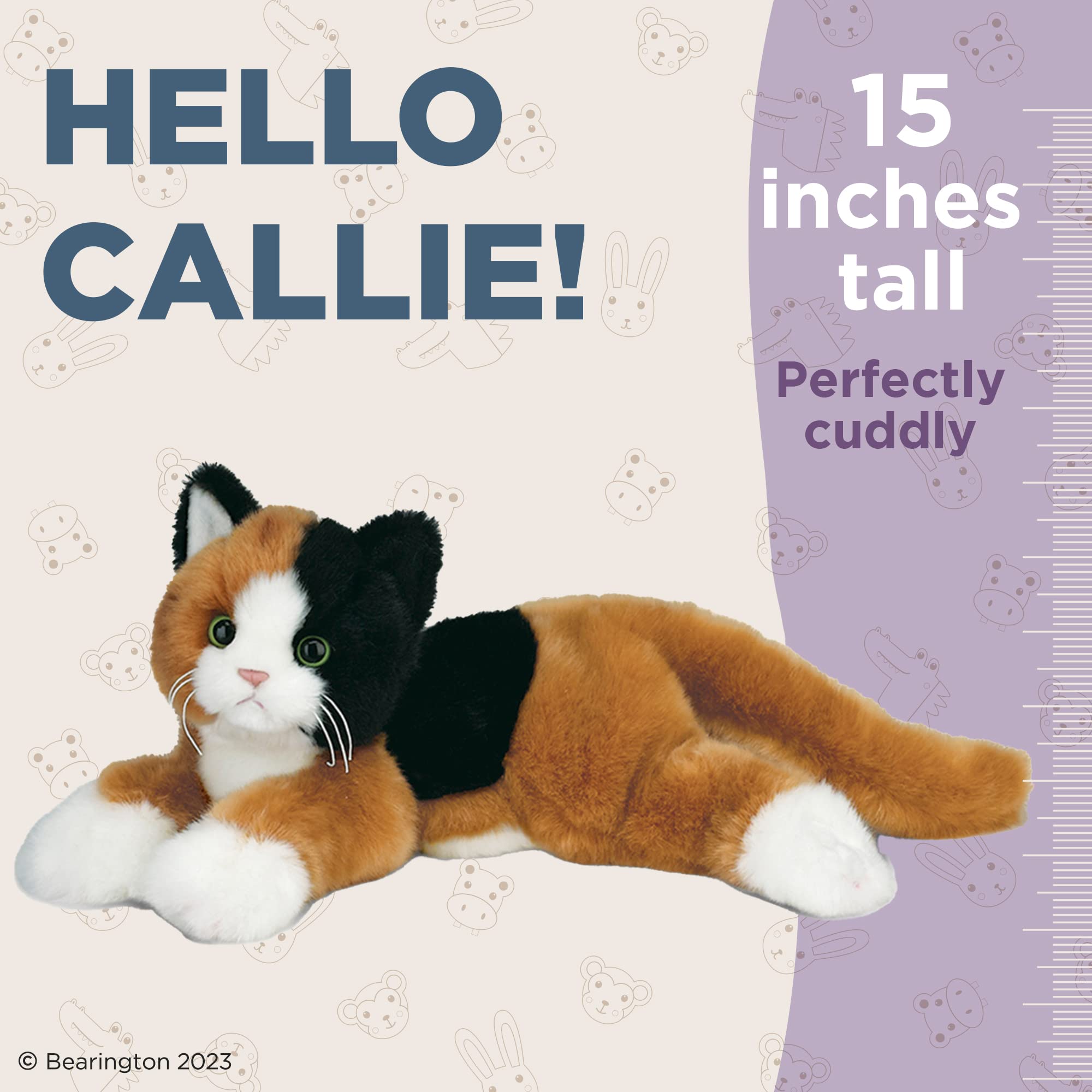 Bearington Callie Cat 15 Inch Cat Plush - Cat Plushies - Calico Cat