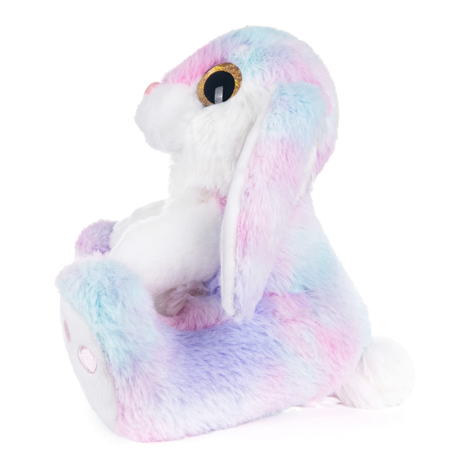 My OLi Bunny Rabbit Stuffed Animal Plush Bunny 8.5" Easter Stuffed Bunny with Floppy Ear Plush Rabbit Bedtime Friend Plush Toy Gifts for Girls Boys Kids, Rainbow