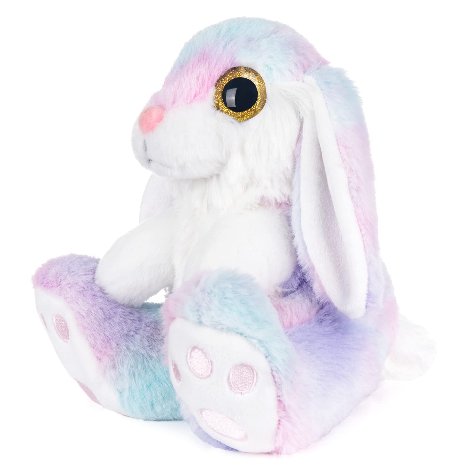 My OLi Bunny Rabbit Stuffed Animal Plush Bunny 8.5" Easter Stuffed Bunny with Floppy Ear Plush Rabbit Bedtime Friend Plush Toy Gifts for Girls Boys Kids, Rainbow