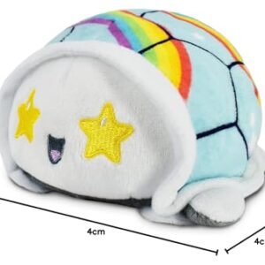 TeeTurtle - The Original Reversible Turtle Plushie - Rainbows - Cute Sensory Fidget Stuffed Animals That Show Your Mood 3.5 inch