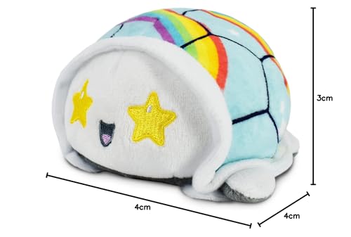 TeeTurtle - The Original Reversible Turtle Plushie - Rainbows - Cute Sensory Fidget Stuffed Animals That Show Your Mood 3.5 inch