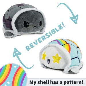 TeeTurtle - The Original Reversible Turtle Plushie - Rainbows - Cute Sensory Fidget Stuffed Animals That Show Your Mood 3.5 inch