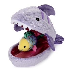 gund plush pod - shark with fish, 9.5"