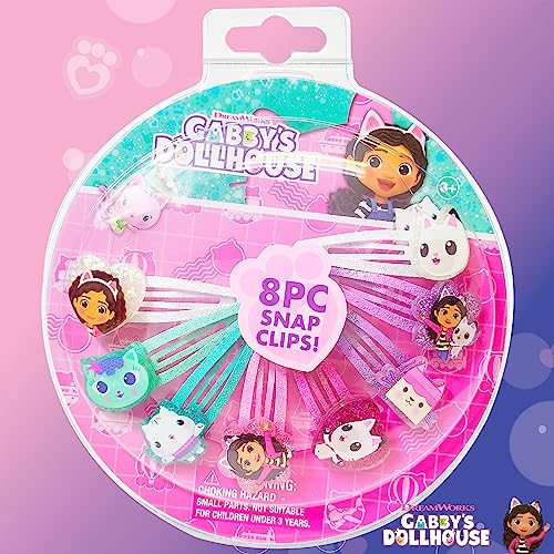 Gabby's Dollhouse Kids Hair Clips for Girls Snap Clips 8 Pack Multi Color Ages 3+