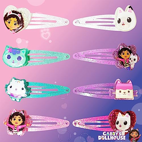 Gabby's Dollhouse Kids Hair Clips for Girls Snap Clips 8 Pack Multi Color Ages 3+