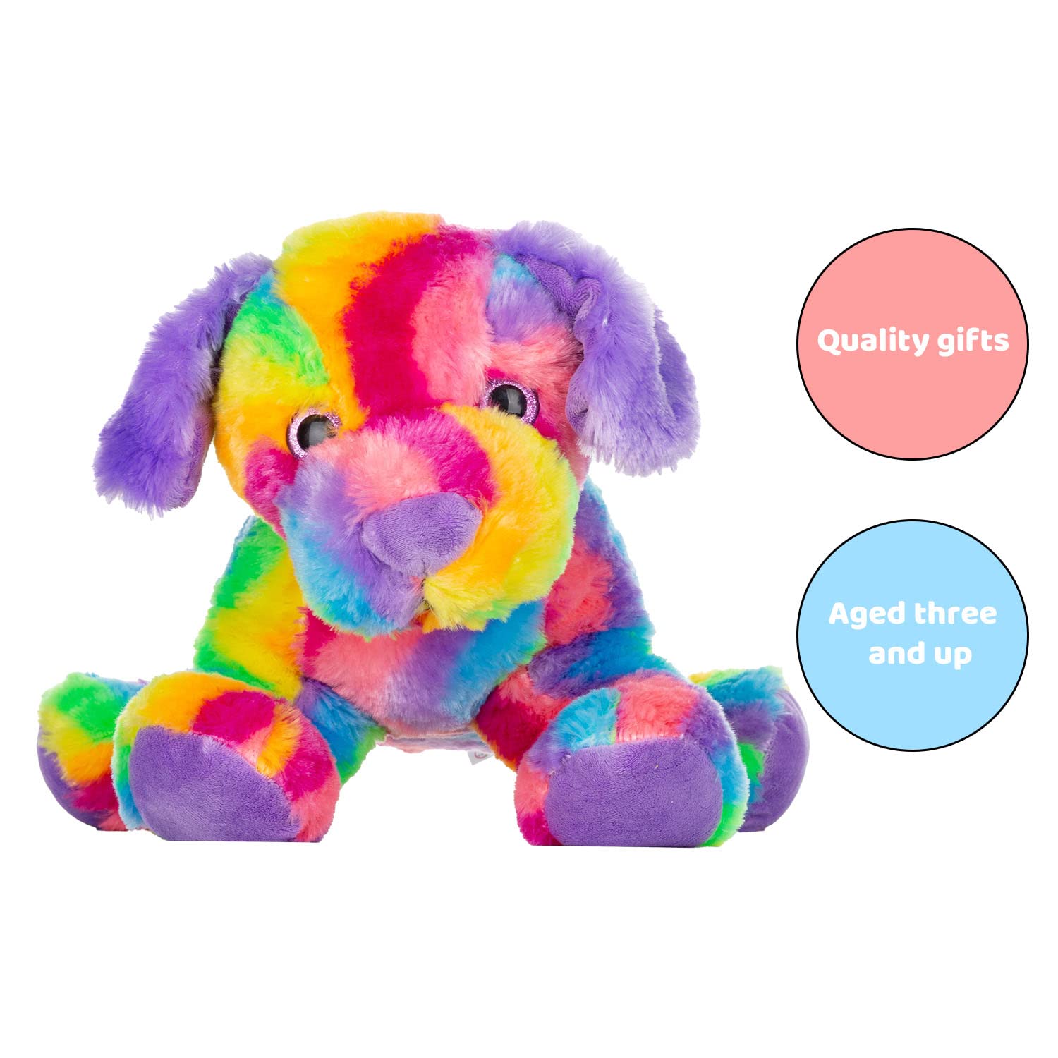 MUOVE Dog Stuffed Animals, Rainbow Puppy Stuffed Animal Dog Toy, Cute Colorful Dog Plush Toy for Kids, Stuffed Animal Dog Toy for Girl and Boy