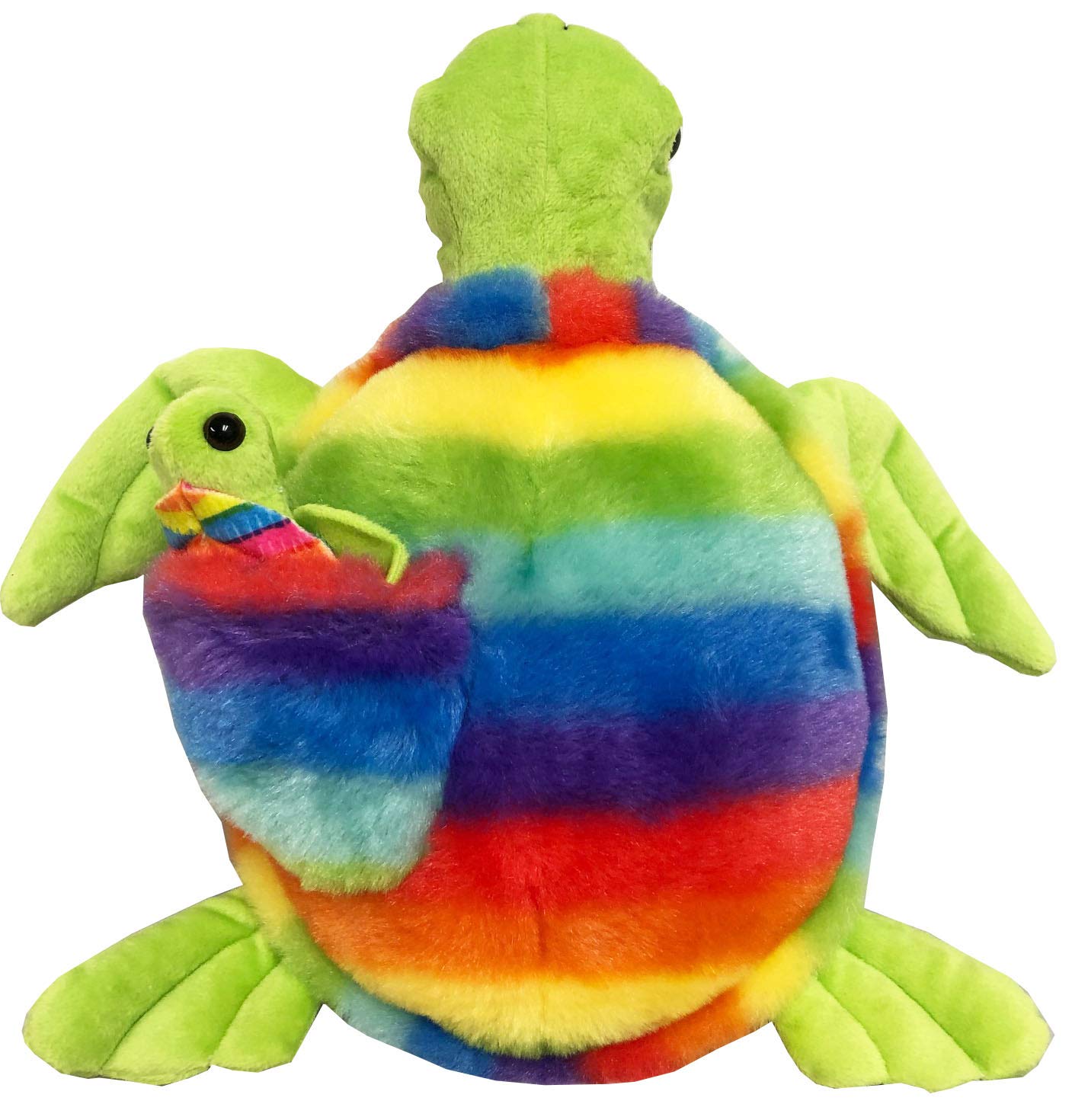 Fun Stuff Rainbow Sea Turtle Stuffed Animals – 18-inch Stuffed Turtle with Baby Sea Turtle Plush – Plush Turtles | Sea Turtle Stuffed Animal