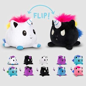 TeeTurtle - The Original Reversible Unicorn Plushie - Light + Dark Rainbow - Cute Sensory Fidget Stuffed Animals That Show Your Mood