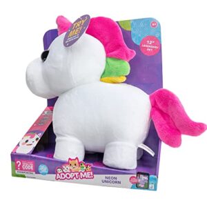 Adopt Me! Neon Unicorn Light-Up Plush - Soft and Cuddly - Three Light-Up Modes - Directly from The #1 Game, Exclusive Virtual Item Code Included - Toys for Kids - Ages 6+