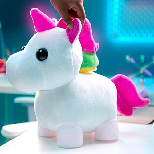 Adopt Me! Neon Unicorn Light-Up Plush - Soft and Cuddly - Three Light-Up Modes - Directly from The #1 Game, Exclusive Virtual Item Code Included - Toys for Kids - Ages 6+