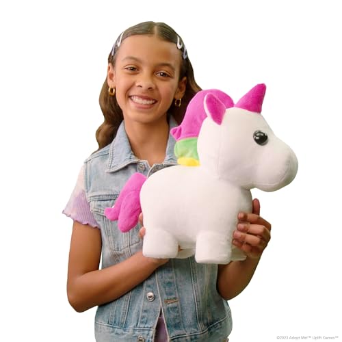 Adopt Me! Neon Unicorn Light-Up Plush - Soft and Cuddly - Three Light-Up Modes - Directly from The #1 Game, Exclusive Virtual Item Code Included - Toys for Kids - Ages 6+