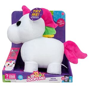 Adopt Me! Neon Unicorn Light-Up Plush - Soft and Cuddly - Three Light-Up Modes - Directly from The #1 Game, Exclusive Virtual Item Code Included - Toys for Kids - Ages 6+