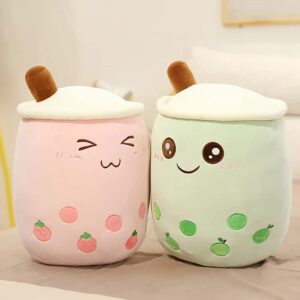 VHYHCY Cute Stuffed Boba Plush Bubble Tea Plushie Pillow Milk Cup Food Plush, Soft Kawaii Hugging Toys Gifts for Kids(Pink, 9.4 inch)