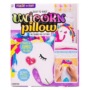 made by me make your own unicorn pillow, unicorn shaped diy decorative pillow, new-sew unicorn pillow, great for beginner crafters, unicorn gifts for kids ages 6, 7, 8, 9