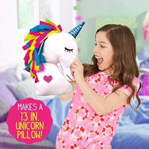 Made By Me Make Your Own Unicorn Pillow, Unicorn Shaped DIY Decorative Pillow, New-Sew Unicorn Pillow, Great for Beginner Crafters, Unicorn Gifts for Kids Ages 6, 7, 8, 9