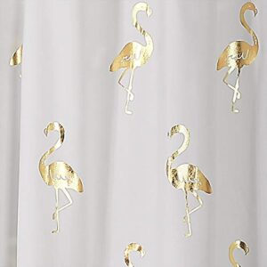 Lush Decor Flamingo Shower Curtain, 72" x 72", Gold