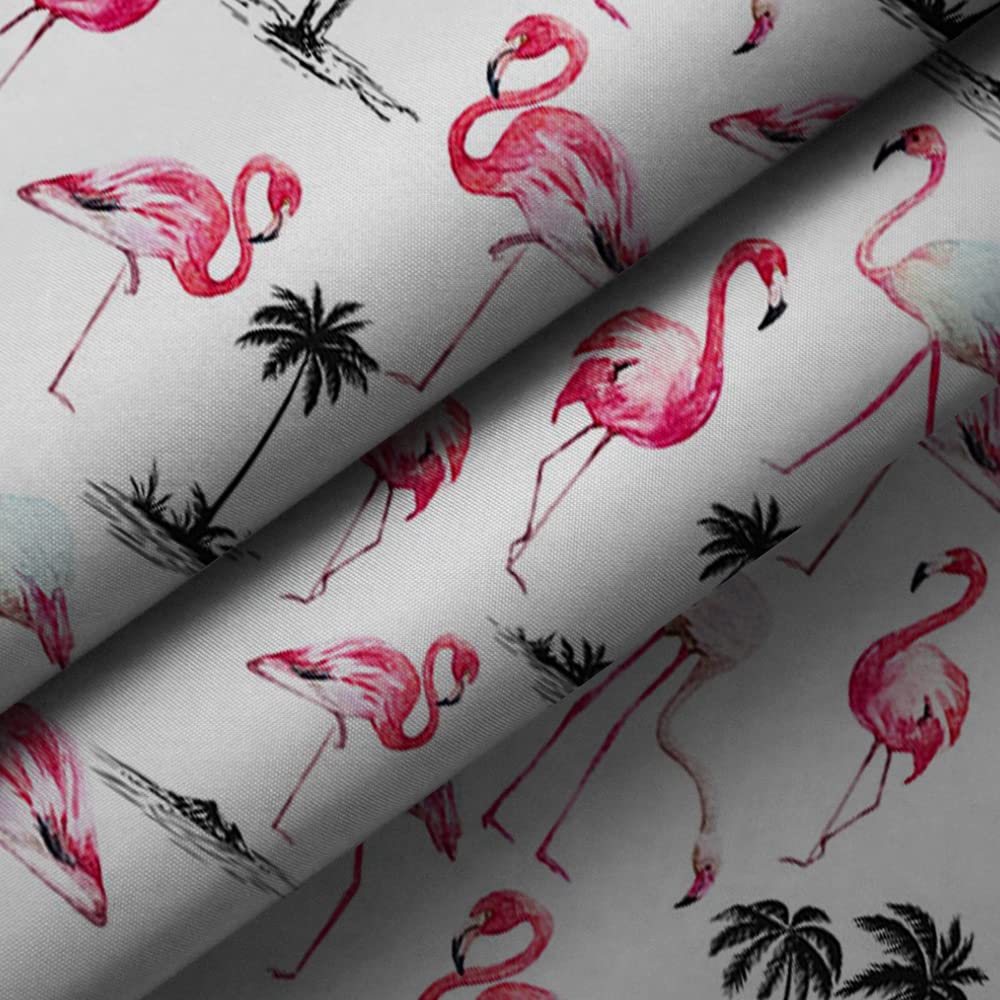 MEHOFOND Flamingo Shower Curtain Pink Flamingos in Vintage Style Illustration Love and Romantic Animals Watercolor Bath Chic Tropical Home Bathroom 72x72 Inches