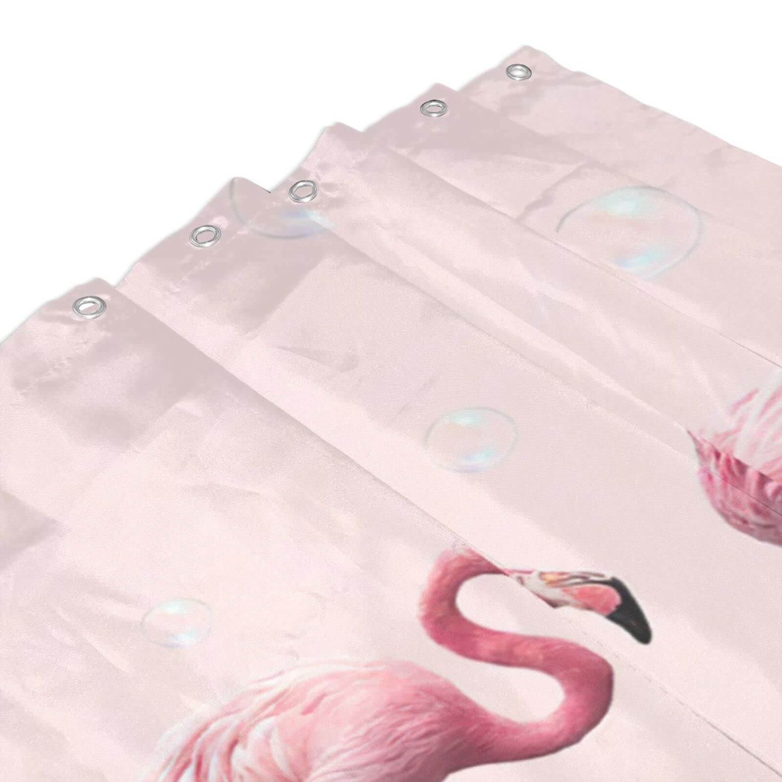 Pink Flamingo Shower Curtain Flamingo Tropical Bathroom Decor Get Naked Animals Shower Curtain Fabric Polyester Waterproof with Plastic Hooks 60" X 72"