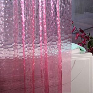 Adwaita Newest Design 3D Bubbles Shower Curtain Liner, No Odors,Eco Friendly(Pink)