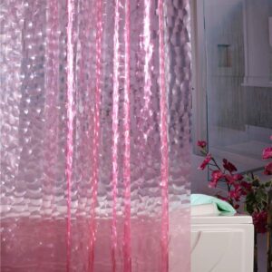 Adwaita Newest Design 3D Bubbles Shower Curtain Liner, No Odors,Eco Friendly(Pink)